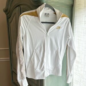 Nike White Athletic Zip Up Jacket
